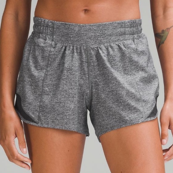 lululemon athletica Pants - Lululemon Hotty Hot Gray Lined Shorts II 2.5” Size 4 Heather Lux Multi Black NWO